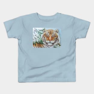 Snow Tiger and Pine Branches Kids T-Shirt